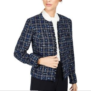 Calvin Klein NWT Tweed Open Blazer Blue Size 4P